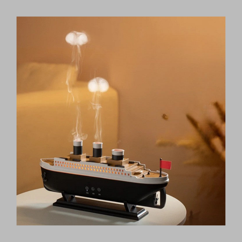 Luksuriøs elektrisk aromaterapi-luftfugter – elegant havinspireret skibsdesign