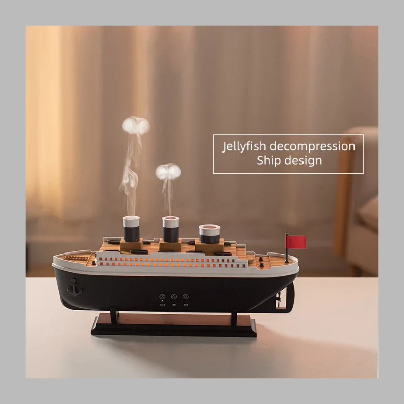 Luksuriøs elektrisk aromaterapi-luftfugter – elegant havinspireret skibsdesign