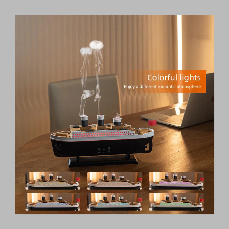 Luksuriøs elektrisk aromaterapi-luftfugter – elegant havinspireret skibsdesign